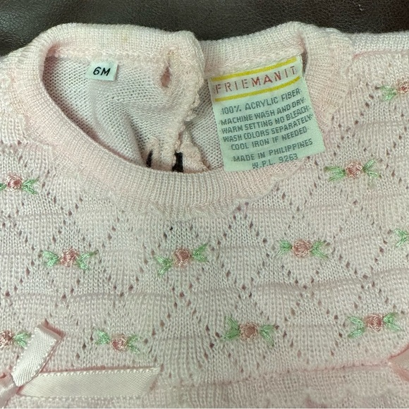 Friemanit Vintage baby pink sweater dress. Size: 6 months - Picture 5 of 6